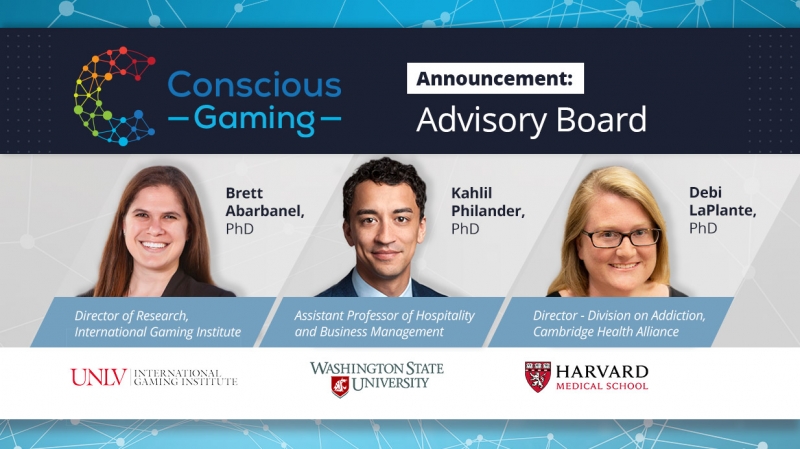 Conscious Gaming Appoints Three Members to Newly Created Advisory Board –  Deepens Commitment to Responsible Gaming Effectiveness
